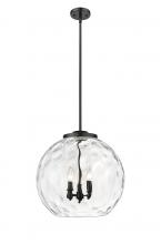 Innovations Lighting 221-3S-BK-G1215-18-LED - Athens Water Glass - 3 Light - 18 inch - Matte Black - Cord hung - Pendant