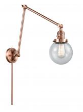 Innovations Lighting 238-AC-G204-6-LED - Beacon - 1 Light - 6 inch - Antique Copper - Swing Arm