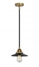 Innovations Lighting 288-1S-BAB-M6-BK-LED - Railroad - 1 Light - 8 inch - Black Antique Brass - Cord hung - Mini Pendant