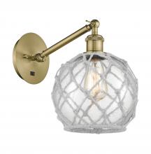 Innovations Lighting 317-1W-AB-G122-8RW - Farmhouse Rope - 1 Light - 8 inch - Antique Brass - Adjustable - Sconce