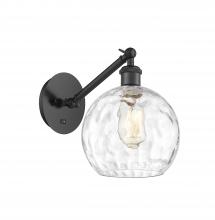 Innovations Lighting 317-1W-BK-G1215-8-LED - Athens Water Glass - 1 Light - 8 inch - Matte Black - Sconce