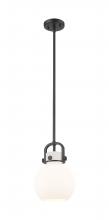 Innovations Lighting 410-1SS-BK-G410-8WH - Newton Sphere - 1 Light - 8 inch - Matte Black - Mini Pendant