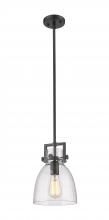 Innovations Lighting 411-1SS-BK-G412-8SDY - Newton Bell - 1 Light - 8 inch - Matte Black - Mini Pendant