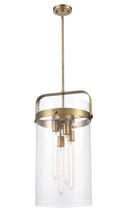 Innovations Lighting 413-4S-BB-12CL-LED - Pilaster - 4 Light - 12 inch glass - Brushed Brass - Cord hung - Pendant