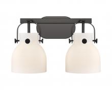 Innovations Lighting 423-2W-BK-G412-6WH - Pilaster II Bell - 2 Light - 17 inch - Matte Black - Bath Vanity Light