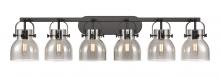 Innovations Lighting 423-6W-BK-G412-6SM - Pilaster II Bell - 6 Light - 46 inch - Matte Black - Bath Vanity Light