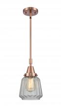 Innovations Lighting 447-1S-AC-G142-LED - Chatham - 1 Light - 7 inch - Antique Copper - Mini Pendant