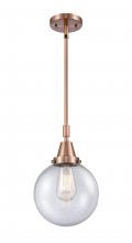 Innovations Lighting 447-1S-AC-G204-8-LED - Beacon - 1 Light - 8 inch - Antique Copper - Mini Pendant