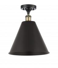 Innovations Lighting 516-1C-BAB-MBC-12-BK-LED - Berkshire - 1 Light - 12 inch - Black Antique Brass - Semi-Flush Mount