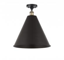 Innovations Lighting 516-1C-BAB-MBC-16-BK-LED - Berkshire - 1 Light - 16 inch - Black Antique Brass - Semi-Flush Mount