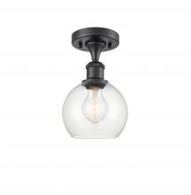 Innovations Lighting 516-1C-BK-G122-6-LED - Athens - 1 Light - 6 inch - Matte Black - Semi-Flush Mount