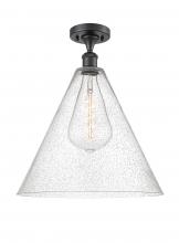 Innovations Lighting 516-1C-BK-GBC-164-LED - Berkshire - 1 Light - 16 inch - Matte Black - Semi-Flush Mount