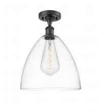 Innovations Lighting 516-1C-BK-GBD-122-LED - Bristol - 1 Light - 12 inch - Matte Black - Semi-Flush Mount