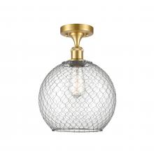 Innovations Lighting 516-1C-SG-G122-10CSN - Farmhouse Chicken Wire - 1 Light - 10 inch - Satin Gold - Semi-Flush Mount