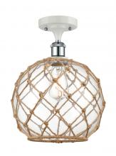 Innovations Lighting 516-1C-WPC-G122-10RB - Farmhouse Rope - 1 Light - 10 inch - White Polished Chrome - Semi-Flush Mount