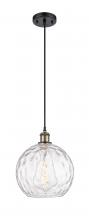 Innovations Lighting 516-1P-BAB-G1215-10-LED - Athens Water Glass - 1 Light - 10 inch - Black Antique Brass - Cord hung - Mini Pendant