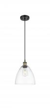 Innovations Lighting 516-1P-BAB-GBD-92-LED - Bristol - 1 Light - 9 inch - Black Antique Brass - Cord hung - Mini Pendant