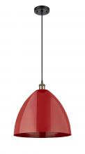 Innovations Lighting 516-1P-BAB-MBD-16-RD-LED - Plymouth - 1 Light - 16 inch - Black Antique Brass - Cord hung - Mini Pendant