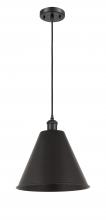 Innovations Lighting 516-1P-BK-MBC-12-BK - Berkshire - 1 Light - 12 inch - Matte Black - Cord hung - Mini Pendant