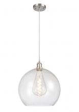 Innovations Lighting 516-1P-SN-G124-14-LED - Athens - 1 Light - 14 inch - Brushed Satin Nickel - Cord hung - Pendant