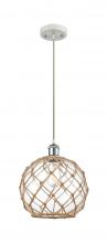 Innovations Lighting 516-1P-WPC-G122-10RB - Farmhouse Rope - 1 Light - 10 inch - White Polished Chrome - Cord hung - Mini Pendant