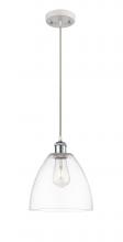 Innovations Lighting 516-1P-WPC-GBD-92-LED - Bristol - 1 Light - 9 inch - White Polished Chrome - Cord hung - Mini Pendant