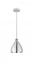 Innovations Lighting 516-1P-WPC-MBD-75-PC - Bristol - 1 Light - 8 inch - White Polished Chrome - Cord hung - Mini Pendant