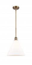 Innovations Lighting 516-1S-BB-GBC-121-LED - Berkshire - 1 Light - 12 inch - Brushed Brass - Mini Pendant