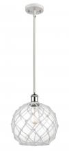 Innovations Lighting 516-1S-WPC-G122-10RW - Farmhouse Rope - 1 Light - 10 inch - White Polished Chrome - Mini Pendant