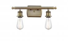 Innovations Lighting 516-2W-AB-LED - Bare Bulb - 2 Light - 16 inch - Antique Brass - Bath Vanity Light