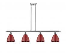 Innovations Lighting 516-4I-SN-MBD-75-RD-LED - Plymouth - 4 Light - 48 inch - Brushed Satin Nickel - Cord hung - Island Light