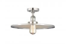 Innovations Lighting 517-1CH-PC-MFR-PC-16 - Railroad - 1 Light - 16 inch - Polished Chrome - Semi-Flush Mount