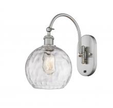 Innovations Lighting 518-1W-SN-G1215-8-LED - Athens Water Glass - 1 Light - 8 inch - Brushed Satin Nickel - Sconce