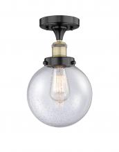 Innovations Lighting 616-1F-BAB-G204-8 - Beacon - 1 Light - 8 inch - Black Antique Brass - Semi-Flush Mount