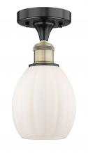 Innovations Lighting 616-1F-BAB-G81 - Eaton - 1 Light - 6 inch - Black Antique Brass - Semi-Flush Mount