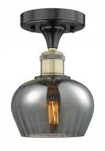 Innovations Lighting 616-1F-BAB-G93 - Fenton - 1 Light - 7 inch - Black Antique Brass - Semi-Flush Mount