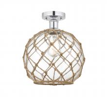 Innovations Lighting 616-1F-PC-G122-10RB - Farmhouse Rope - 1 Light - 10 inch - Polished Chrome - Semi-Flush Mount