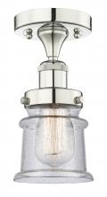 Innovations Lighting 616-1F-PN-G184S - Canton - 1 Light - 5 inch - Polished Nickel - Semi-Flush Mount