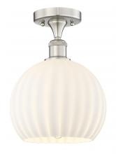 Innovations Lighting 616-1F-SN-G1217-10WV - White Venetian - 1 Light - 10 inch - Brushed Satin Nickel - Semi-Flush Mount