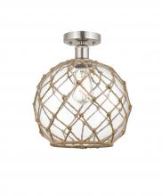 Innovations Lighting 616-1F-SN-G122-10RB - Farmhouse Rope - 1 Light - 10 inch - Brushed Satin Nickel - Semi-Flush Mount