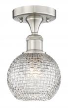 Innovations Lighting 616-1F-SN-G122C-6CL - Athens - 1 Light - 6 inch - Brushed Satin Nickel - Semi-Flush Mount