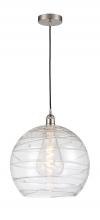 Innovations Lighting 616-1P-SN-G1213-14-LED - Athens Deco Swirl - 1 Light - 14 inch - Brushed Satin Nickel - Cord hung - Pendant