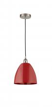 Innovations Lighting 616-1P-SN-MBD-9-RD - Plymouth - 1 Light - 9 inch - Brushed Satin Nickel - Cord hung - Mini Pendant