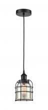 Innovations Lighting 616-1PH-BK-G58-CE - Bell Cage - 1 Light - 6 inch - Matte Black - Mini Pendant