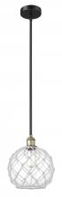 Innovations Lighting 616-1S-BAB-G122-10RW - Farmhouse Rope - 1 Light - 10 inch - Black Antique Brass - Stem hung - Mini Pendant