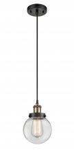 Innovations Lighting 916-1P-BAB-G202-6-LED - Beacon - 1 Light - 6 inch - Black Antique Brass - Cord hung - Mini Pendant