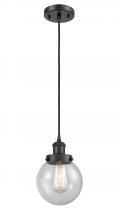 Innovations Lighting 916-1P-BK-G204-6 - Beacon - 1 Light - 6 inch - Matte Black - Cord hung - Mini Pendant