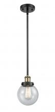 Innovations Lighting 916-1S-BAB-G204-6-LED - Beacon - 1 Light - 6 inch - Black Antique Brass - Mini Pendant