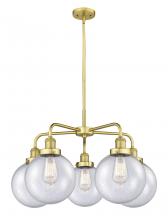 Innovations Lighting 916-5CR-SG-G204-8 - Beacon - 5 Light - 27 inch - Satin Gold - Chandelier