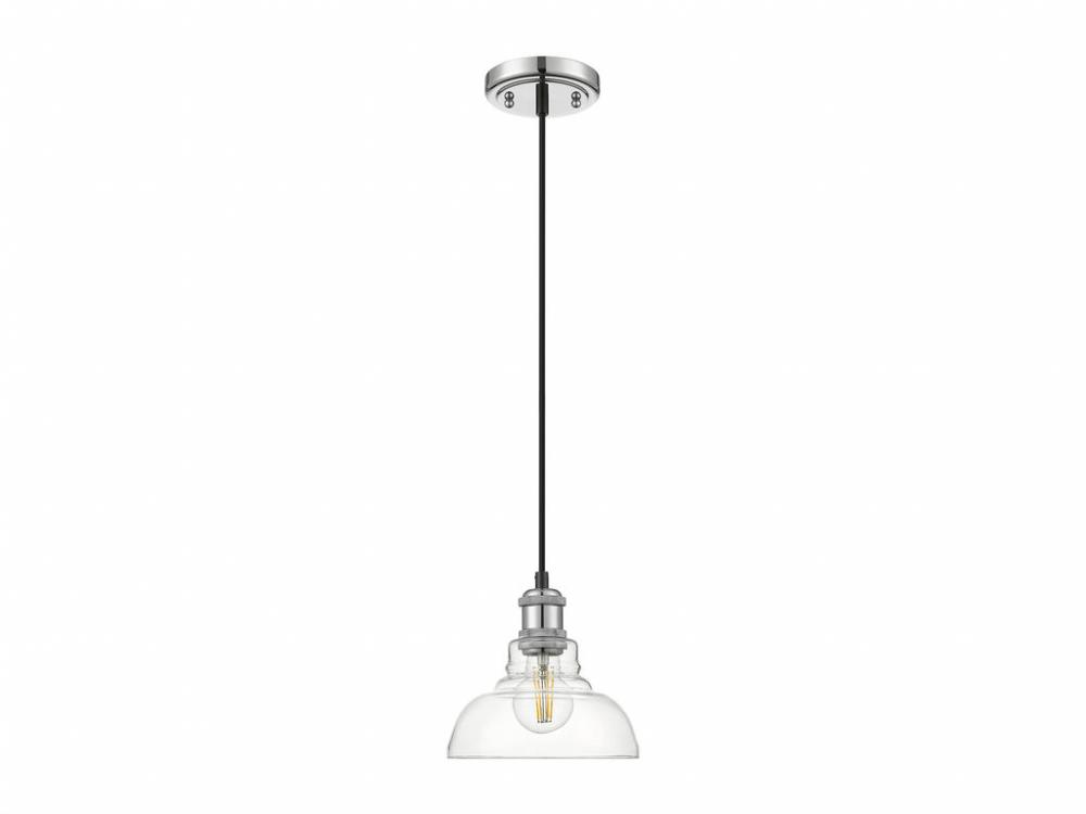 Carver 1-Light Mini Pendant in Chrome with Clear Glass